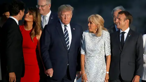 Los mandatarios momentos antes de tomarse la foto grupal al finalizar la cumbre del G7 Los mandatarios momentos antes de tomarse la foto grupal al finalizar la cumbre del G7