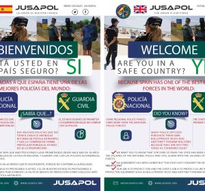 Diseño del folleto (en castellano e inglés) que los miembros de Jusapol repartirán a los turistas. Diseño del folleto (en castellano e inglés) que los miembros de Jusapol repartirán a los turistas.