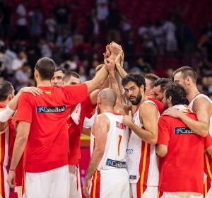 La Selección unida tras el primer encuentro del Mundial de baloncesto 2019 La Selección unida tras el primer encuentro del Mundial de baloncesto 2019