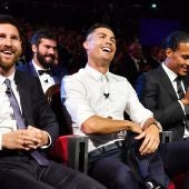 Messi, Cristiano y Van Dijk, en la gala de la UEFA