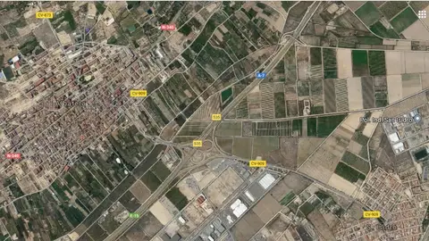 Vista satélite de la A-7 a su paso por el municipio de San Isidro. Vista satélite de la A-7 a su paso por el municipio de San Isidro.
