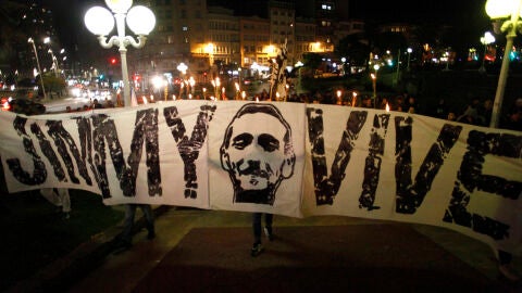 Pancarta en honor a Jimmy