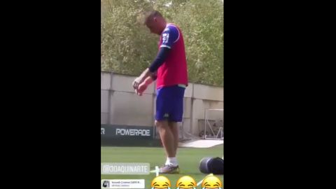Joaqu&iacute;n, bailando en el entrenamiento