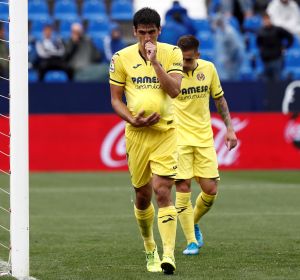 Gerard Moreno celebra uno de sus goles con el Villarreal Gerard Moreno celebra uno de sus goles con el Villarreal