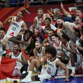 Francia celebra su tercer puesto en el Mundial de Baloncesto 2019 Francia celebra su tercer puesto en el Mundial de Baloncesto 2019