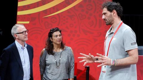 Guirao, con Mar&iacute;a Jos&eacute; Rienda y Jorge Garbajosa antes de la final del Mundial