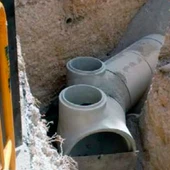 Tuberías de un colector de aguas. Tuberías de un colector de aguas.