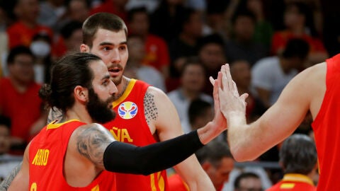Ricky Rubio, tras una acci&oacute;n del partido