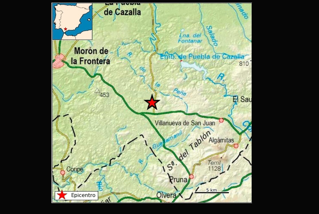 Registrado un terremoto de 3,9 de magnitud con epicentro en Villanueva de San Juan - Sevilla Registrado un terremoto de 3,9 de magnitud con epicentro en Villanueva de San Juan - Sevilla