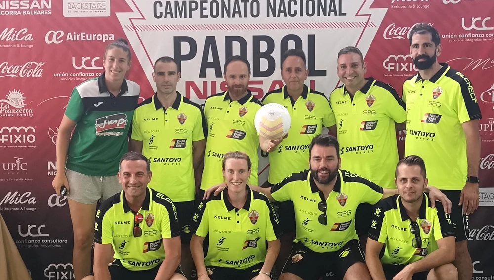 Equipo del Padbol Elche One que disputó en 2018, en Mallorca, el campeonato de España.