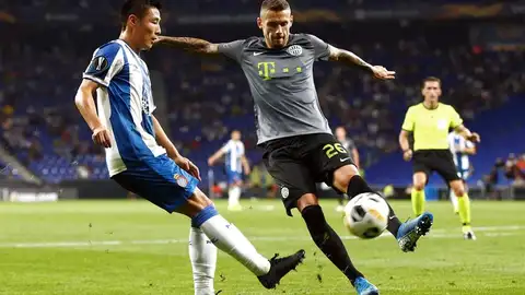 El Espanyol, en un momento del encuentro contra el Ferencvaros. El Espanyol, en un momento del encuentro contra el Ferencvaros.