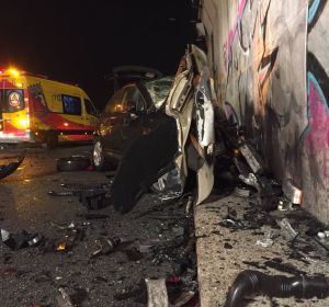 Accidente provocado por un kamikaze en la M-50 Accidente provocado por un kamikaze en la M-50