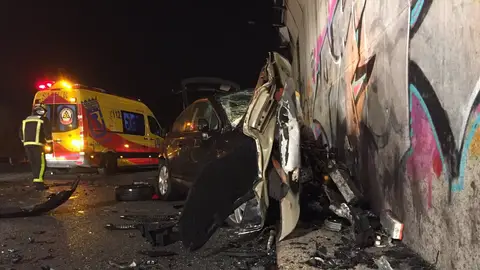 Accidente provocado por un kamikaze en la M-50 Accidente provocado por un kamikaze en la M-50