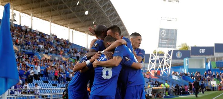 Los jugadores del Getafe celebran un gol Los jugadores del Getafe celebran un gol