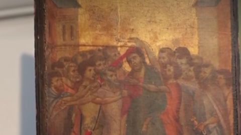Parte del cuadro 'El Cristo burlado' de Cimabue