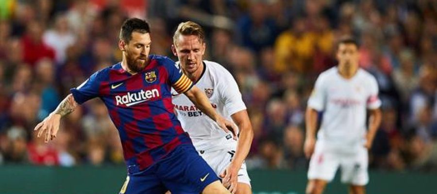 Messi, en una jugada del partido ante el Sevilla Messi, en una jugada del partido ante el Sevilla