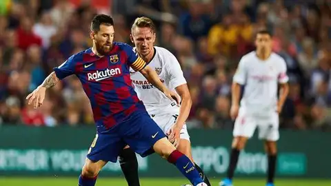 Messi, en una jugada del partido ante el Sevilla Messi, en una jugada del partido ante el Sevilla