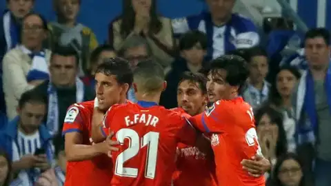 Los jugadores del Getafe celebran un gol Los jugadores del Getafe celebran un gol