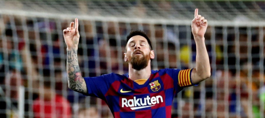 Messi celebra un gol Messi celebra un gol