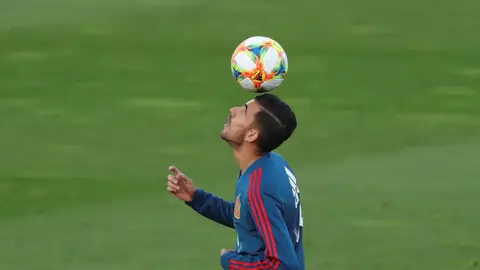 Dani Ceballos, en un entrenamiento con la Selección. Dani Ceballos, en un entrenamiento con la Selección.