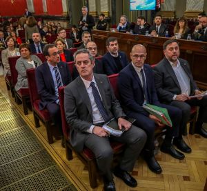 Los líderes independentistas sentados en el banquillo del Tribunal Supremo en el juicio del 'procés' Los líderes independentistas sentados en el banquillo del Tribunal Supremo en el juicio del 'procés'