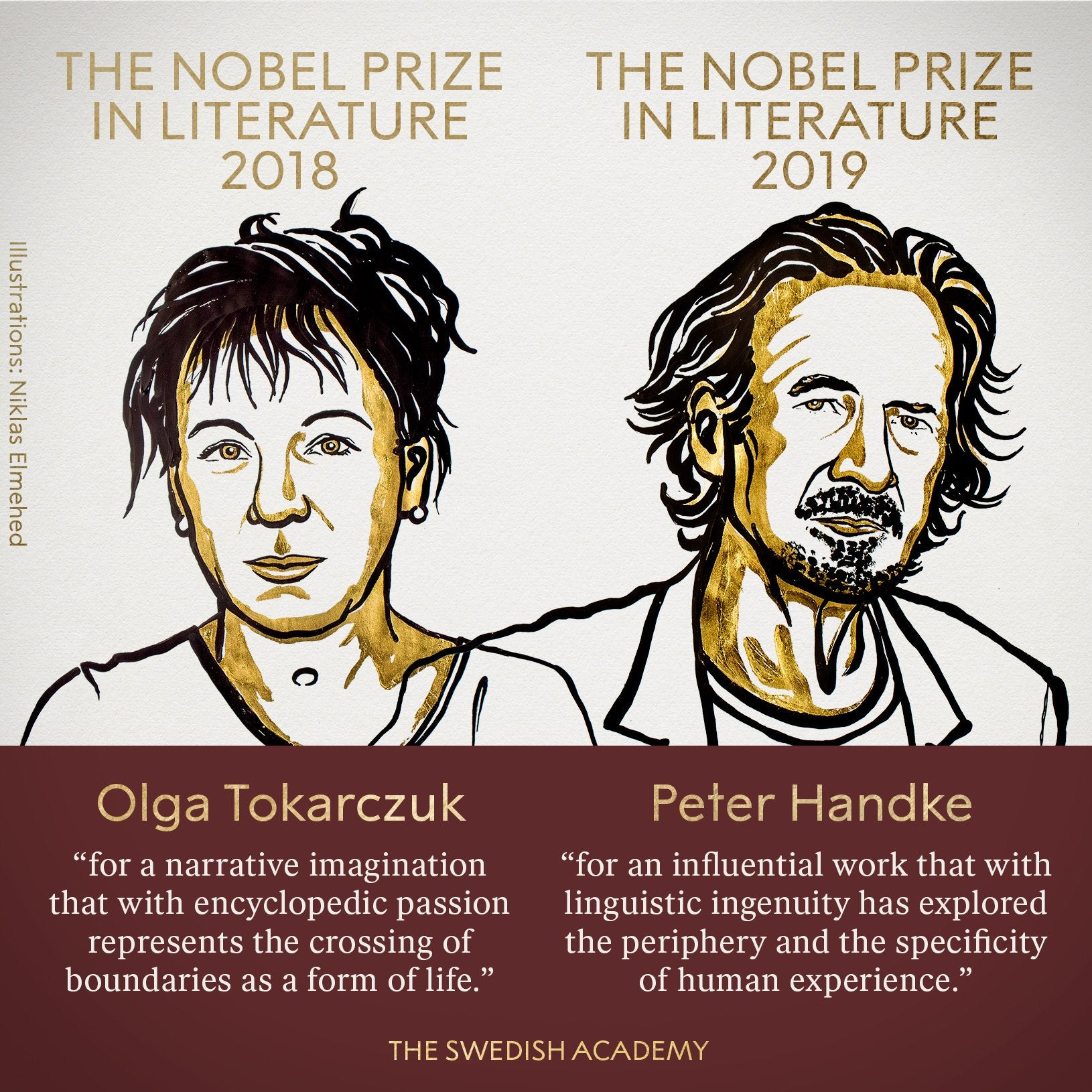 Olga Tokarczuk gana el Nobel de Literatura 2018 y Peter Handke, el de 2019 Olga Tokarczuk gana el Nobel de Literatura 2018 y Peter Handke, el de 2019