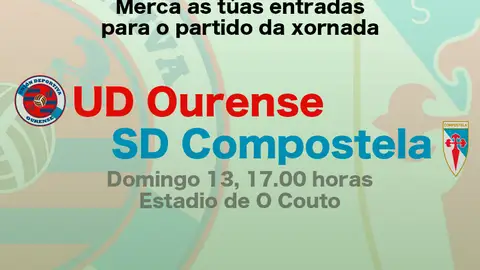 Entradas online UD Ourense - SD Compostela A la venta las entradas online para el partido entre la UD Ourense y la SD Compostela