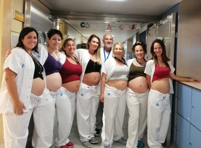 Siete enfermeras de la Unidad de Neonatos de Vall d'Hebron están embarazadas a la vez Siete enfermeras de la Unidad de Neonatos de Vall d'Hebron están embarazadas a la vez