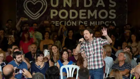 Pablo Iglesias en un mitin en Murcia Pablo Iglesias en un mitin en Murcia