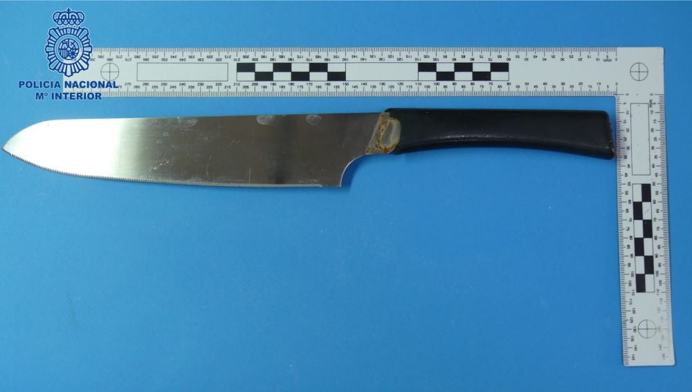 El cuchillo con el que la mujer ha agredido a su pareja sentimental. 