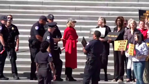 Jane Fonda, detenida en una protesta contra el cambio clim&aacute;tico en EEUU
