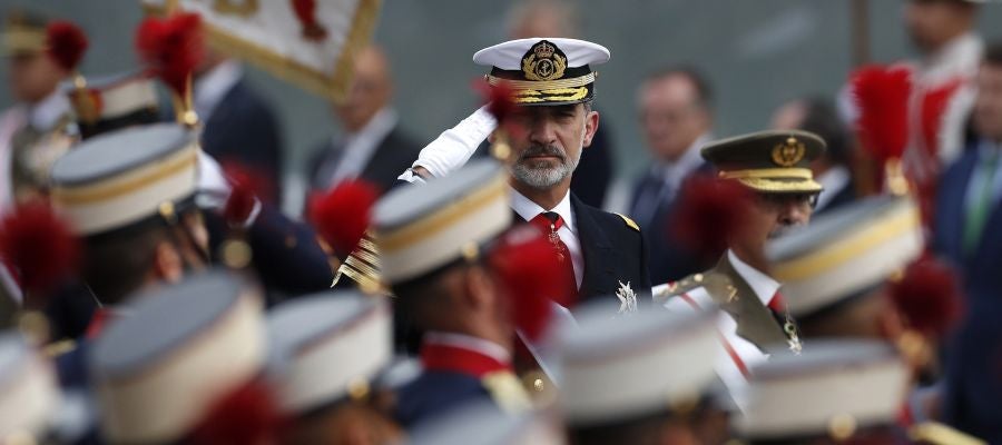 Imagen del rey Felipe VI durante del desfile del 12 de octubre Imagen del rey Felipe VI durante del desfile del 12 de octubre
