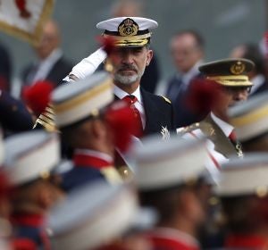 Imagen del rey Felipe VI durante del desfile del 12 de octubre Imagen del rey Felipe VI durante del desfile del 12 de octubre