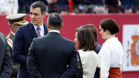 Pedro S&aacute;nchez en el desfile del 12 de octubre