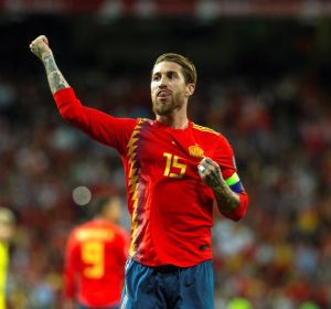 Sergio Ramos, en un partido con la Selección española. Sergio Ramos, en un partido con la Selección española.