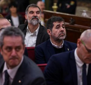 Jordi Sànchez y Jordi Cuixart durante el juicio del 'procés' Jordi Sànchez y Jordi Cuixart durante el juicio del 'procés'