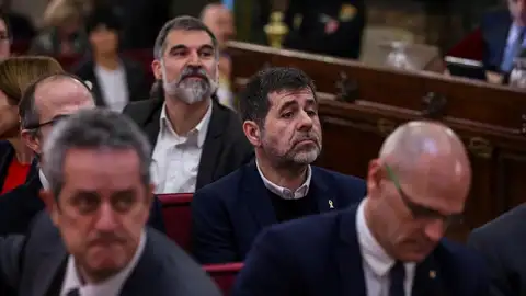 Jordi Sànchez y Jordi Cuixart durante el juicio del 'procés' Jordi Sànchez y Jordi Cuixart durante el juicio del 'procés'