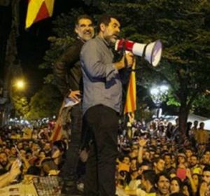 Los Jordis, durante las protestas Los Jordis, durante las protestas