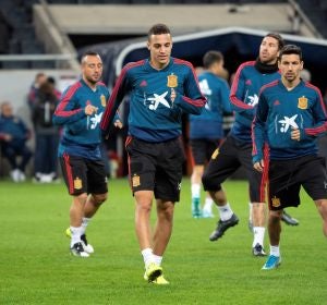 Rodrigo Moreno, en el entrenamiento con la selección española Rodrigo Moreno, en el entrenamiento con la selección española