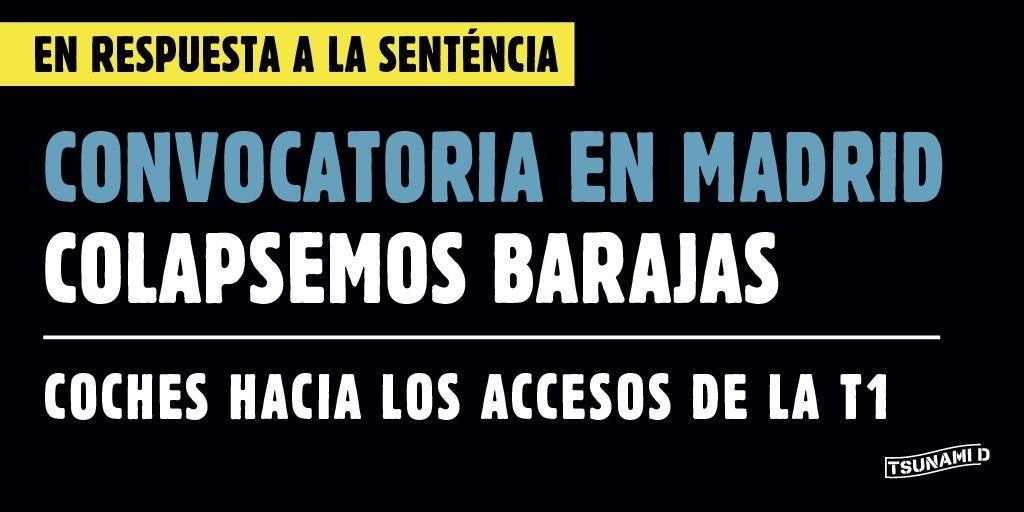 'Tsunami democràtic' anuncia una convocatoria en Madrid para colapsar el aeropuerto de Barajas 'Tsunami democràtic' anuncia una convocatoria en Madrid para colapsar el aeropuerto de Barajas