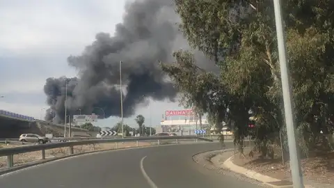 Incendio en el Polígono Guadalhorce Parking de Caravanas