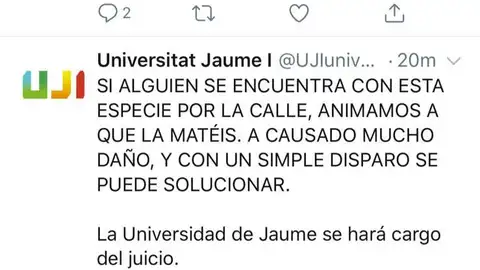 Amenazan de muerte a la alcaldesa de Castellón a través de la cuenta oficial del Twitter de la UJI. SUCESOS