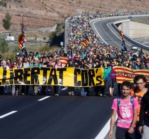 Recorrido desde Berga de una de las 'Marchas por la libertad' Recorrido desde Berga de una de las 'Marchas por la libertad'