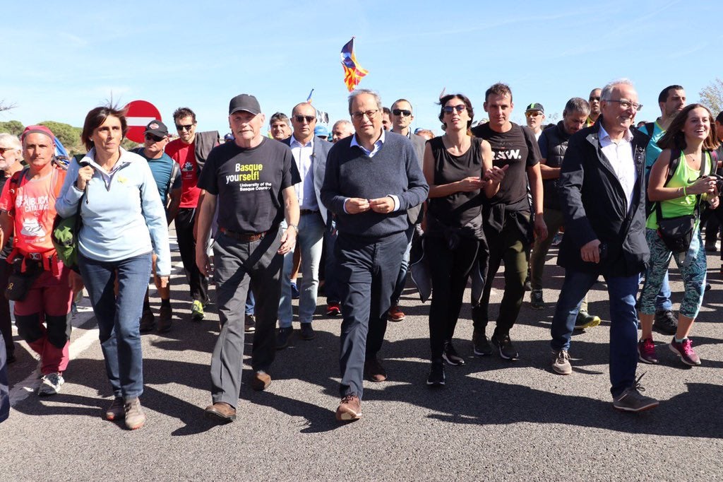 Ibarretxe acompaña a Quim Torra en la "marcha por la libertad" de la AP-7 Ibarretxe acompaña a Quim Torra en la "marcha por la libertad" de la AP-7