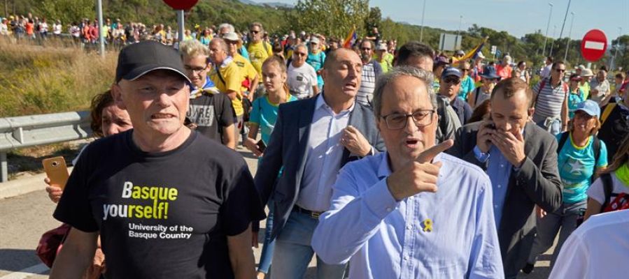 Quim Torra con Ibarretxe en una de las marchas independentistas Quim Torra con Ibarretxe en una de las marchas independentistas