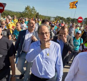 Quim Torra con Ibarretxe en una de las marchas independentistas Quim Torra con Ibarretxe en una de las marchas independentistas