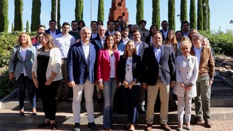 Ana Pastor, junto a dirigentes del PP de Castilla-La Mancha y de Ciudad Real
