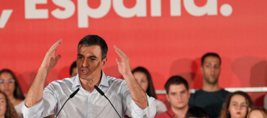 Pedro Sánchez en un acto electoral Pedro Sánchez en un acto electoral