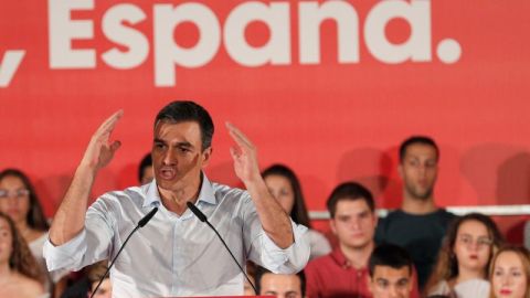 Pedro S&aacute;nchez en un acto electoral