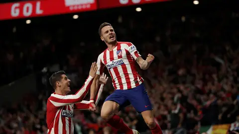 Saúl celebra su gol junto a Morata Saúl celebra su gol junto a Morata